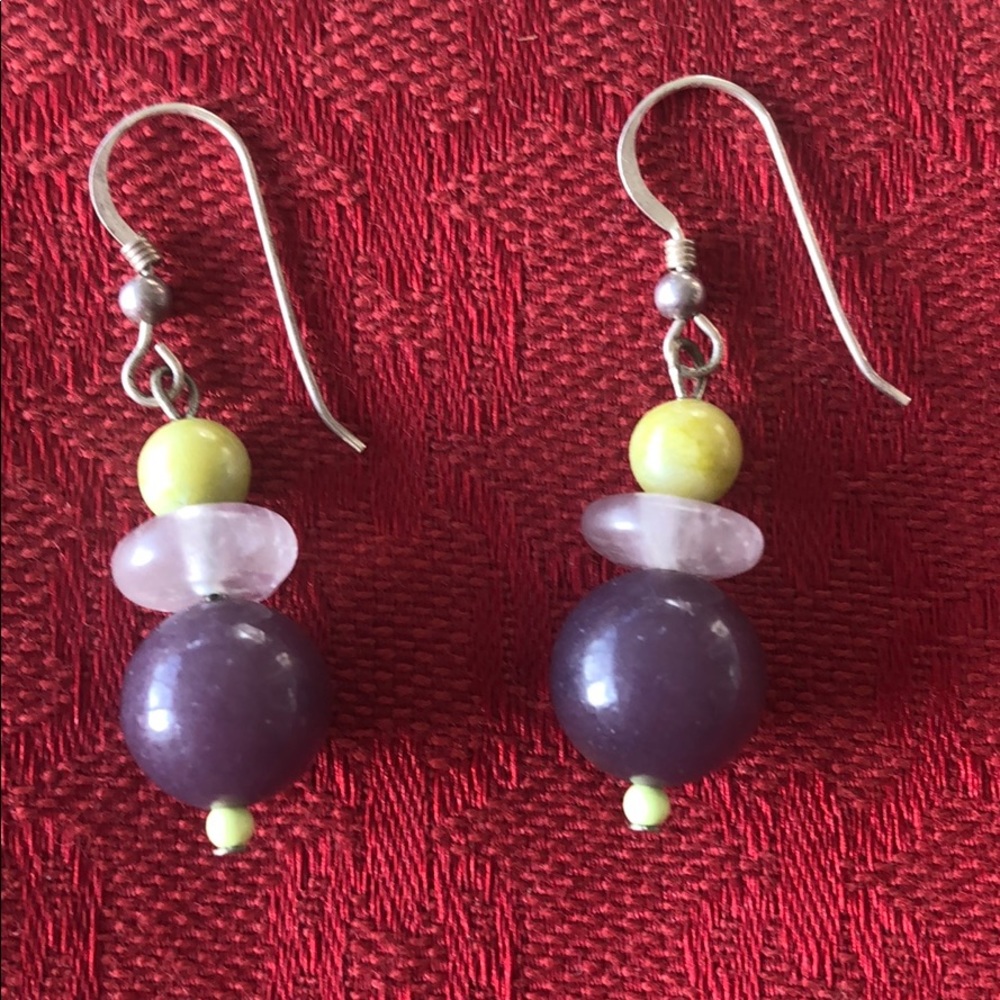 Semi-precious gem earrings.